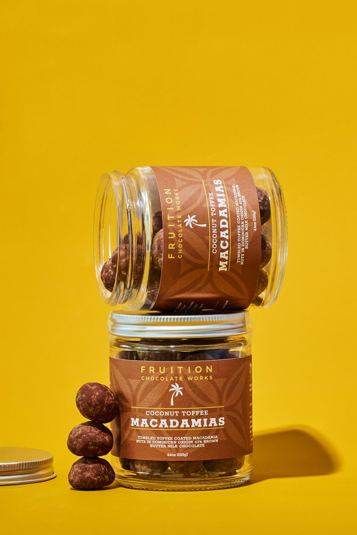 Toffee Covered Macadamia Nuts | Coconut - Fruition Chocolate