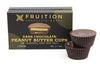 Box of Fruition Chocolate Works Dark Chocolate Peanut Butter Cups with Caramel and Sea Salt on a white background